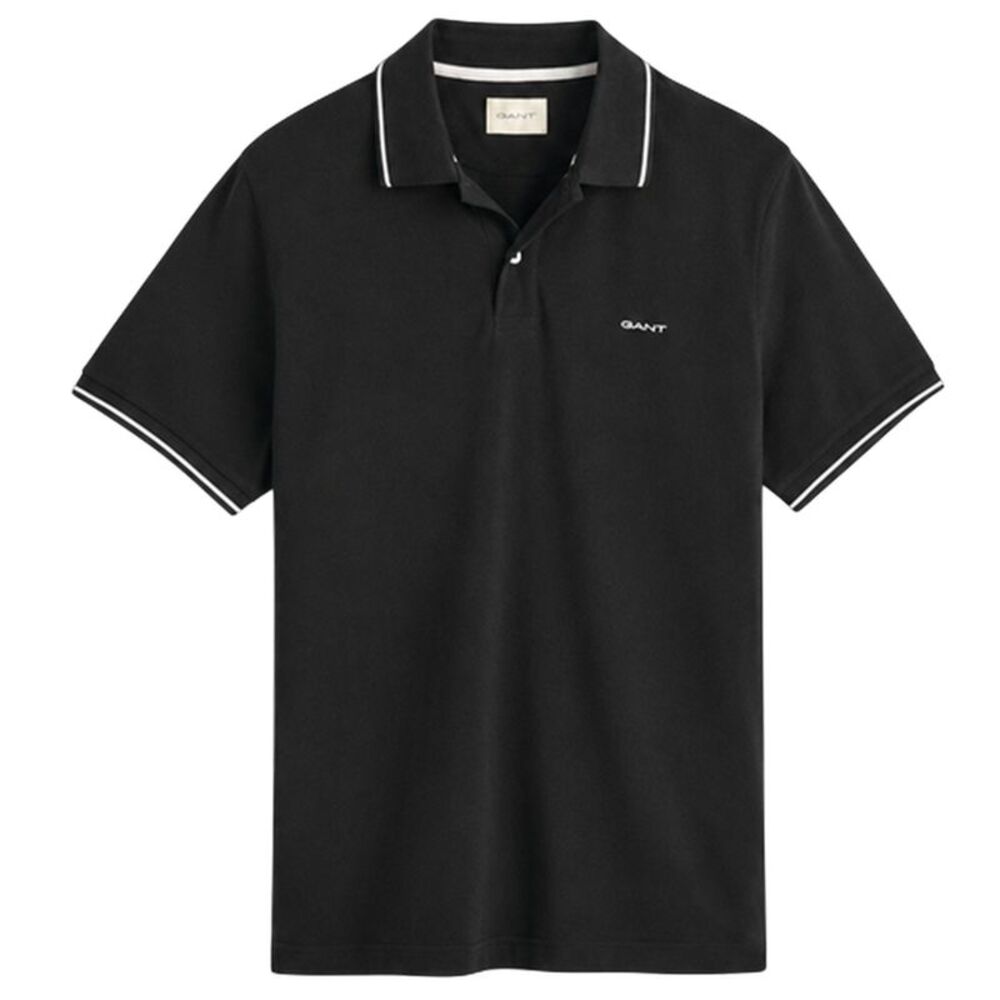 Gant Mens Embroidered Pique Polo Shirt / Black